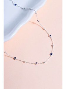 Lodie Silver Srebrny naszyjnik z cyrkoniami - dł. 43 cm rozmiar: onesize. Niebieskie naszyjniki Lodie Silver, z cyrkonią, srebrne. Za 100,99 zł.