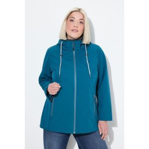 Damskie Kurtka softshell HYPRAR hydrofobowa kieszenie na zamek. Niebieskie kurtki Ulla Popken, plus size, bez wzorów, z elastanu, bez kaptura. Za 480,99 zł.