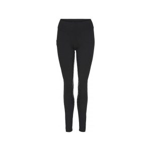 Damskie legginsy jeździeckie z pełną przyczepnością Equipage Finley. Czarne legginsy EQUIPAGE, bez wzorów, z podwyższonym stanem. Za 339,50 zł.