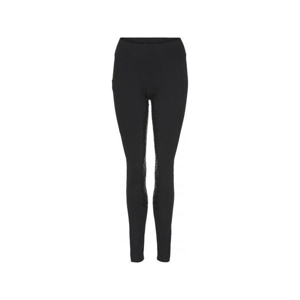Damskie legginsy jeździeckie z pełną przyczepnością Equipage Finley. Czarne legginsy EQUIPAGE, bez wzorów, z podwyższonym stanem. Za 291,50 zł.