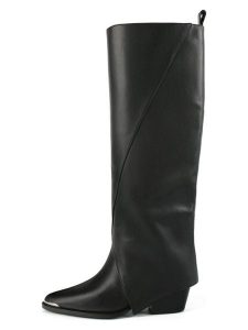 Loft37 Skórzane kozaki "Make It Right" w kolorze czarnym rozmiar: 38. Czarne kozaki Loft37, na zimę, bez wzorów, bez obcasa, bez zapięcia. Za 786,95 zł.