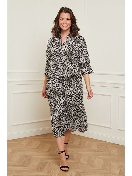 Curvy Lady Sukienka w kolorze szaro-czarnym rozmiar: 48/50. Szare sukienki Curvy Lady, bez wzorów, z wiskozy, klasyczne, bez kołnierzyka, bez ramiączek, midi. Za 105,63 zł.