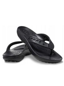 Crocs Japonki "Baya II" w kolorze czarnym rozmiar: 41/42. Czarne klapki Crocs, bez wzorów, z tworzywa sztucznego, z otwartym noskiem, bez obcasa. Za 105,45 zł.