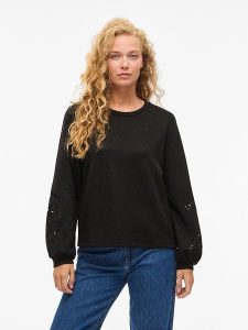 Vila Bluza "Sandy" w kolorze czarnym rozmiar: M. Czarne bluzy Vila, m, bez wzorów, z materiału, bez kaptura. Za 139,95 zł.
