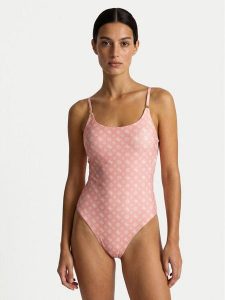 Guess Strój kąpielowy E6GJ10 MC04R Różowy. Czerwone stroje jednoczęściowe Guess, z aplikacjami, z syntetyku. Za 271,99 zł.