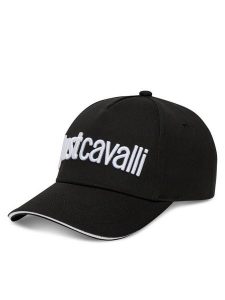 Just Cavalli Czapka z daszkiem 78RAZK30 ZG192 Czarny. Czarne czapki Just Cavalli, bez wzorów, z bawełny. Za 129,99 zł.