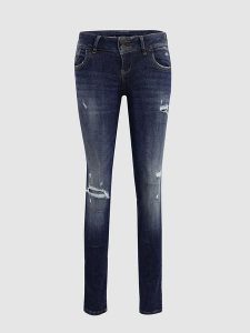 LTB Dżinsy "Molly M" - Slim fit - w kolorze granatowym rozmiar: W26/L30. Niebieskie jeansy LTB, z aplikacjami, ze skóry. Za 105,38 zł.