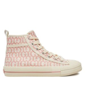 Trampki Guess. Czerwone trampki Guess, z aplikacjami, bez zapięcia. Za 259,99 zł.