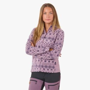 Bluza polarowa turystyka damska Swedemount Idre Fleece III wodoodporna. Czerwone bluzy SWEDEMOUNT, na zimę, bez wzorów, z polaru, bez kaptura. Za 129,99 zł.