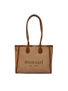 Monnari Torebka BAG0380-017 Beżowy. Brązowe torebki klasyczne Monnari, bez wzorów, z materiału, bez dodatków. Za 289,99 zł.