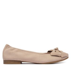 Baleriny Tamaris. Brązowe balerinki Tamaris, bez wzorów, bez obcasa, bez zapięcia. Za 299,99 zł.