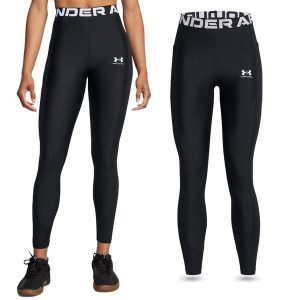 Legginsy termoaktywne damskie Under Armour HeatGear Rib szybkoschnące. Czarne legginsy Under Armour, bez wzorów. Za 250,55 zł.