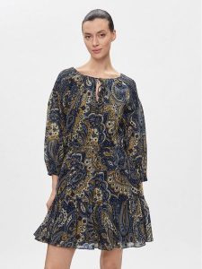 Lauren Ralph Lauren Sukienka codzienna 250926408001 Granatowy Regular Fit. Niebieskie sukienki Lauren Ralph Lauren, na co dzień, bez wzorów, z bawełny, bez kołnierzyka, bez ramiączek, proste. Za 679,99 zł.