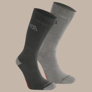 Skarpety turystyczne Craghoppers NosiLife Travel Twin Pack Socks. Brązowe skarpetki Craghoppers, bez wzorów. Za 169,99 zł.