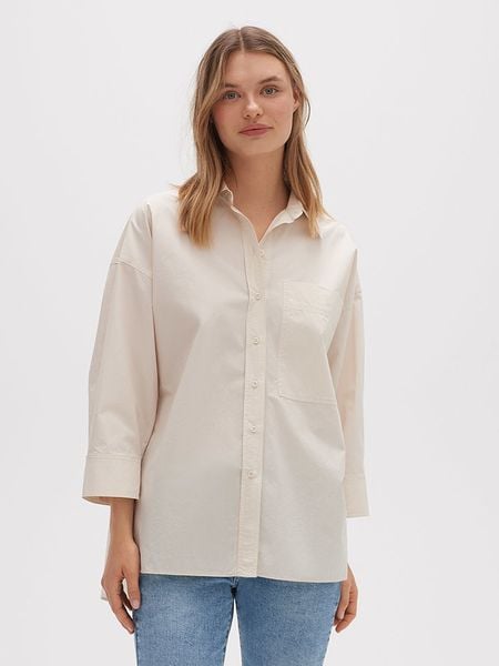 OPUS Koszula "Fitani" w kolorze beżowym rozmiar: 38. Brązowe koszule Opus, bez wzorów, z bawełny, bez kołnierzyka, bez ramiączek. Za 91,99 zł.