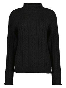 Blue Seven Sweter w kolorze czarnym rozmiar: 40. Czarne swetry oversize Blue Seven, bez wzorów, ze splotem, bez ramiączek. Za 92,64 zł.