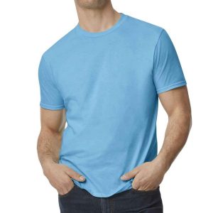 Koszulka Softstyle EZ Unisex Dla Dorosłych. Niebieskie bluzki GILDAN, xl, bez wzorów, sportowe, bez kołnierzyka, bez ramiączek. Za 37,99 zł.