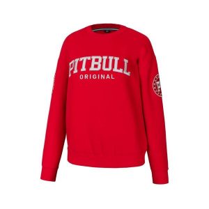 Bluza damska Pitbull oversize Tyrian. Czerwone bluzy PITBULL, l, bez wzorów, bez kaptura. Za 199,00 zł.