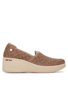 Skechers Półbuty Martha Stewart: Pier-Lite - My Reflection 188019/MOC Brązowy. Brązowe czółenka Skechers, bez wzorów, z materiału, bez obcasa, na koturnie, bez zapięcia. Za 339,99 zł.