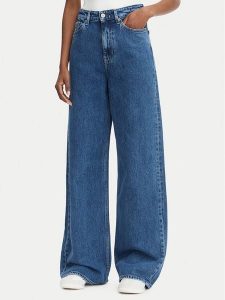 Tommy Jeans Jeansy DW0DW23069 Niebieski Wide Leg. Niebieskie jeansy Tommy Jeans, bez wzorów, z bawełny. Za 409,99 zł.