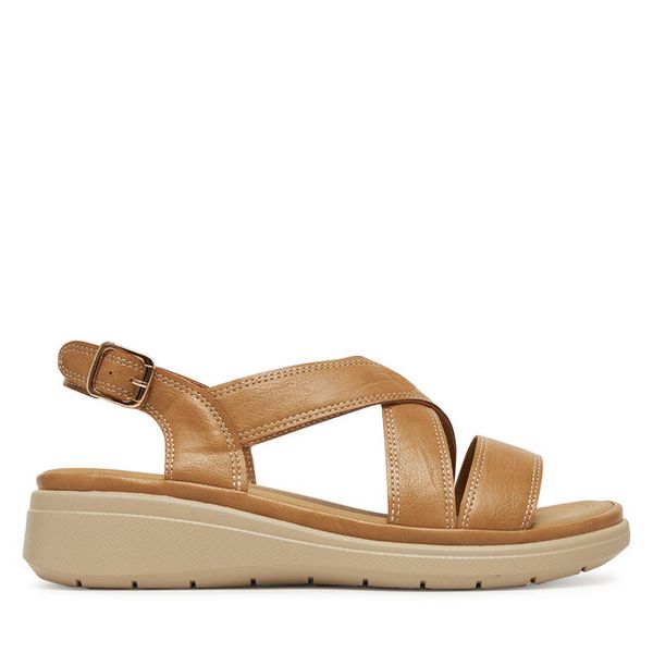 Sandały Clara Barson. Brązowe sandały Clara Barson, bez wzorów, bez obcasa, na płaskiej podeszwie, bez zapięcia. Za 99,99 zł.