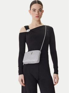 Guess Torebka J5BZ15 WG830 Srebrny. Szare torebki klasyczne Guess, z aplikacjami, z syntetyku, bez dodatków. Za 279,99 zł.