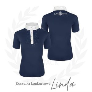 Koszula konkursowa damska JD ATTACK z krótkim rękawem Linda. Fioletowe koszule JD ATTACK, xl, bez wzorów, bez kołnierzyka, bez ramiączek. Za 189,00 zł.