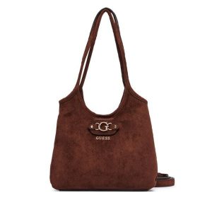 Torebka Guess. Brązowe torebki klasyczne Guess, z aplikacjami, bez dodatków. Za 494,99 zł.