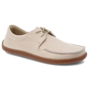 Beżowe Półbuty Armodo Skórzane Obuwie Damskie Barefoot. Brązowe półbuty Armodo, bez wzorów, ze skóry, bez obcasa, bez zapięcia. Za 314,99 zł.