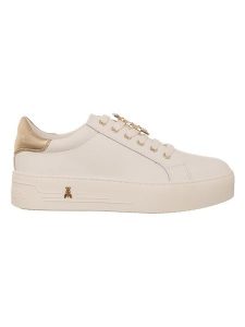 Patrizia Pepe Skórzane sneakersy w kolorze beżowym rozmiar: 40. Białe trampki Patrizia Pepe, z aplikacjami, bez zapięcia. Za 465,55 zł.