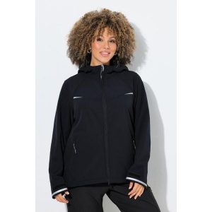 Damskie Kurtka funkcyjna softshell hydrofobowa kaptur. Czarne kurtki Ulla Popken, plus size, bez wzorów, z elastanu, bez kaptura. Za 479,99 zł.