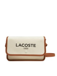 Lacoste Torebka NF4507TD Beżowy. Brązowe listonoszki Lacoste, bez wzorów, z materiału, bez dodatków. Za 399,99 zł.