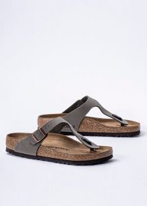 Japonki unisex Birkenstock Gizeh BFBC Stone. Szare klapki Birkenstock, bez wzorów, z materiału, bez obcasa. Za 349,99 zł.