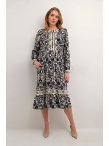 Cream Sukienka w kolorze granatowym rozmiar: 38. Niebieskie sukienki Cream, bez wzorów, bez kołnierzyka, bez ramiączek, midi. Za 153,34 zł.
