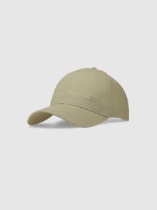 4F Czapka z daszkiem strapback uniseks - beżowa XS/S. Brązowe czapki 4f, bez wzorów, z bawełny, sportowe. W wyprzedaży za 39,99 zł.