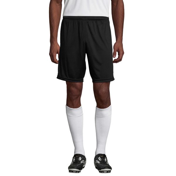 Podstawowe Spodenki San Siro 2 Dla Dorosłych Unisex. Czarne szorty SOL'S, bez wzorów, sportowe. Za 57,99 zł.