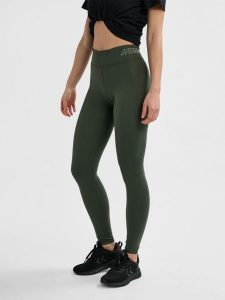 Damskie legginsy Hummel. Czarne legginsy Hummel, bez wzorów, z dżerseju, z standardowym stanem. Za 161,40 zł.