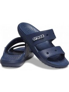 Crocs Klapki "Classic" w kolorze granatowym rozmiar: 37/38. Niebieskie klapki Crocs, bez wzorów, z otwartym noskiem, bez obcasa. Za 92,21 zł.