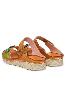 Laura Vita Klapki Dorry 13 Pomarańczowy. Brązowe klapki LAURA VITA, bez wzorów, ze skóry, bez obcasa. Za 389,99 zł.