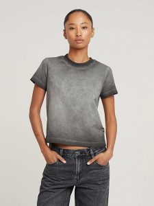 G-Star Koszulka w kolorze antracytowo-szarym rozmiar: XL. Czarne bluzki G-Star, xl, bez wzorów, retro, bez kołnierzyka, bez ramiączek. Za 104,89 zł.