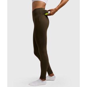 Legginsy sportowe damskie. Zielone legginsy NORDICDOTS, bez wzorów, z elastanu. Za 365,00 zł.