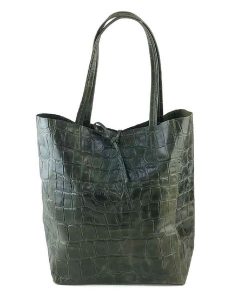 Marlon Skórzany shopper bag w kolorze ciemnozielonym - 37 x 40 x 12 cm rozmiar: onesize. Zielone shopper bag Marlon, bez wzorów, z materiału, na ramię, bez dodatków. Za 218,57 zł.
