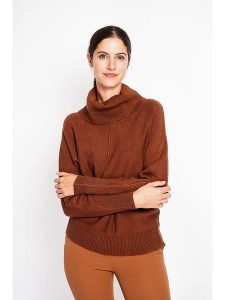 ASSUILI Sweter w kolorze jasnobrązowym rozmiar: 38. Brązowe golfy Assuili, bez wzorów. Za 113,99 zł.