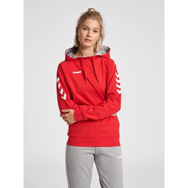 Bluza sportowa z kapturem damska Hummel Go Cotton Hoodie Woman. Czerwone bluzy Hummel, xs, bez wzorów, z kapturem. W wyprzedaży za 191,50 zł.
