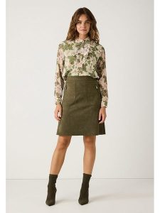 More & More Bluzka w kolorze oliwkowo-kremowym rozmiar: 44. Zielone bluzki More & More, bez wzorów, bez kołnierzyka, bez ramiączek. Za 183,59 zł.