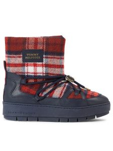 Tommy Hilfiger Śniegowce Tartan Snowboot FW0FW07612 Niebieski. Niebieskie buty zimowe TOMMY HILFIGER, z materiału, bez obcasa, bez zapięcia. Za 869,99 zł.