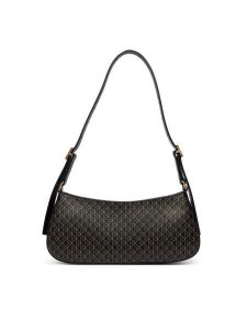 Calvin Klein Torebka Emblem Aop Small Shoulder Bag LV04F3324G Czarny. Czarne torebki klasyczne Calvin Klein, bez wzorów, ze skóry, bez dodatków. Za 449,99 zł.