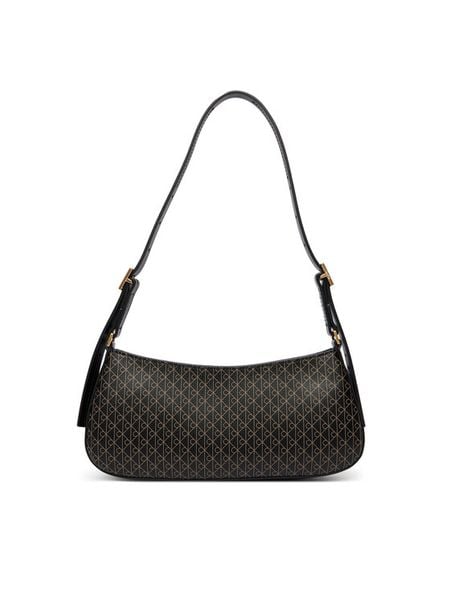 Calvin Klein Torebka Emblem Aop Small Shoulder Bag LV04F3324G Czarny. Czarne torebki klasyczne Calvin Klein, bez wzorów, ze skóry, bez dodatków. Za 449,99 zł.