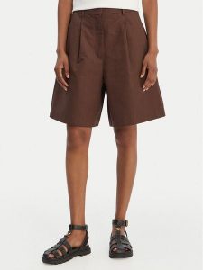 Weekend Max Mara Bermudy Ecuba 2615141022 Brązowy Loose Fit. Brązowe szorty Weekend Max Mara, bez wzorów, z bawełny. Za 869,99 zł.