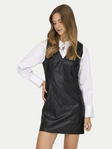 ONLY Sukienka z imitacji skóry Nelly 15360558 Czarny Slim Fit. Czarne kombinezony ONLY, s, bez wzorów, ze skóry, bez kołnierzyka, bez ramiączek. Za 169,99 zł.